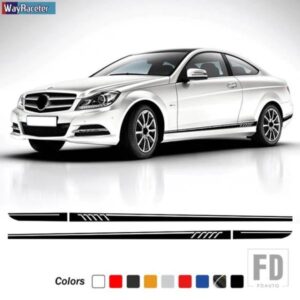 版 1 507 スタイルドアサイドスカートストライプステッカーボディデカールメルセデスベンツ C クラス W204 C63 クーペ S204 AMG アクセサリー