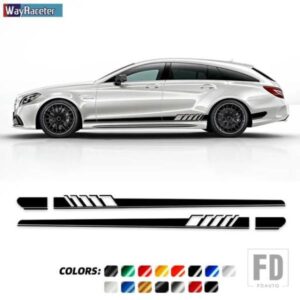 版 1 ドアサイドストライプスカートステッカーデカールメルセデスベンツ CLS クラス W219 C219 W218 C218 X218 C257 CLS63 AMG アクセサリー