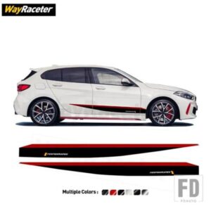2 個ドアサイドストライプスカートステッカーグラフィックビニールデカール BMW 1 シリーズ 2020 + F40 2022 2023 M パフォーマンスアクセサリー