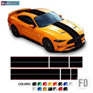 5D カーボンビニールボンネットステッカーボンネットストライプエンジンカバールーフトランクリアテールデカールフォードマスタング GT シェルビー GT500