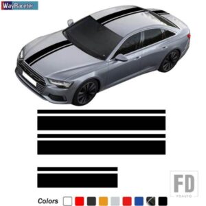 レーシングスポーツフードステッカーボンネットストライプルーフリアトランクデカールアウディ A3 A4 A5 A6 C7 A7 A8 S3 S4 S5 S6 S7 Q3 Q5 アクセサリー
