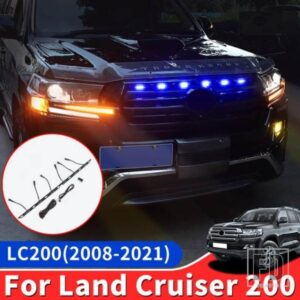 グリル黄色と青の光幅ランプトヨタランドクルーザー 200 LC200 2021-2008 2020 外装装飾 LED フロントフォグライト