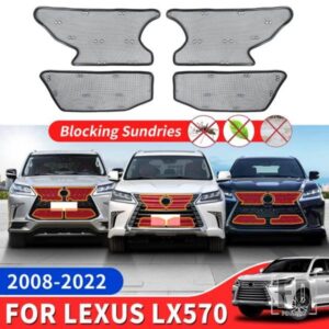 ステンレスフロントグリル蚊のイントルーダー防ぐレクサス LX570 LX 570 2008-2022 アップグレード外装アクセサリー