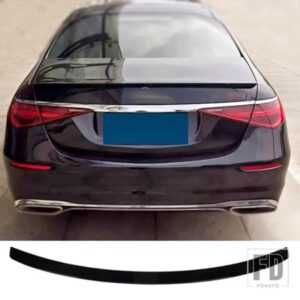 W223 スポイラーベンツ S クラス S350 400 500 2021-2023 のリアトランクダックテールウイング ABS プラスチックアクセサリー