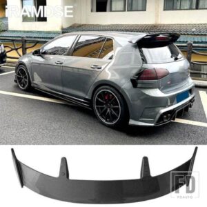 グロスブラックスポイラーフォルクスワーゲンゴルフ MK7 MK8 RLINE GTI GTD TSI カーボンペイントリアフロントガラスウイングトランク ABS アクセサリー