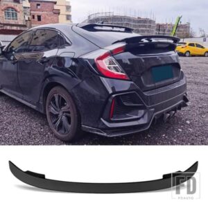 カーボン表面スポイラータイプ MT 車リアダックテールウイング ABS 材料トランクスポイラーホンダシビックハッチバック 2017 - 2020