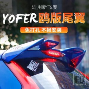 ルーフスポイラータイプ F リアトランクウイング ABS 材料リペアアクセサリーフィット GK5 ジャズ 2014 15 16 17 18 19 20