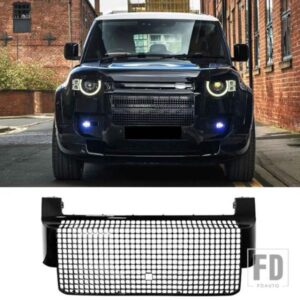 フロントグリルランドローバーディフェンダー 90 110 130 2020-2024 車グリルブラックバンパーリペアアクセサリーメッシュ