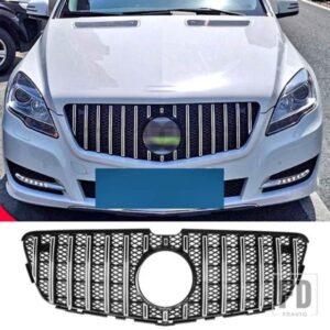 レーシンググリルメルセデスベンツ W251 R クラス 2010 に 2017 2005 に 2009 光沢スポイラーフロントバンパーグリルメッシュアクセサリー
