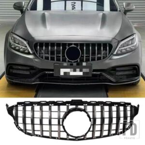フロントバンパーグリル メルセデスベンツ W205 C63 2014-2018 2019 C450 C250 C180 C200 C220 C クラスメッシュレーシンググリル用