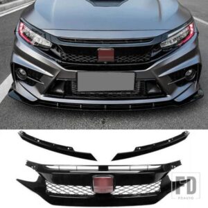 レーシンググリルホンダシビックセダンハッチバック 2016 17 18 19 20 フロントバンパーグリルメッシュ装飾ストリップ