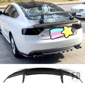 カーボン塗装スポイラーアウディ A5 タイプ V ABS プラスチックリアトランクウイングアクセサリー