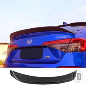 リアウイングホンダシビックスポイラー 2021 22 23 第 11 世代タイプ R 4 ドアセダンサルーン黒テールフィンアクセサリー