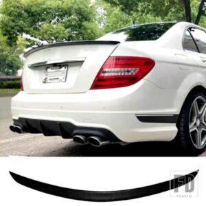 カーボンペイントスポイラー ベンツ C クラス W204 テールフィン C200 C250 C300 4 ドアセダン 2008-2014 リアウイング