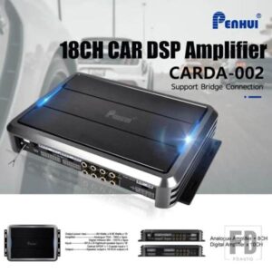 オーディオアップグレード用の 1200W 18 チャンネルカー DSP アンプ 8 CH RCA 18CH スピーカー出力光入力 2 つの DSP プロセッサー