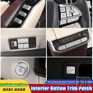 トヨタハイランダークルーガー XU70 2021-2023 カーアクセサリーステアリングホイール窓ガラスリフト中央制御ボタントリムカバー
