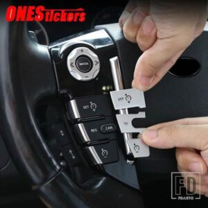 カーアクセサリーステアリングホイールボタンパッチトリムカバーランドローバーディスカバリー 4 LR4 L319 レンジローバースポーツ L320 フリーランダー 2
