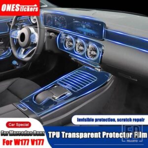 メルセデスベンツ A クラス W177 V177 A180 A200 A220 A250 2019 + センターコンソールフルセットインテリアモールディング TPU プロテクターフィルム