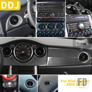 カーボンステッカーミニクーパー S ワンハッチ R50 R53 2005 2006 車内アップグレードデカールカバー部品 PC/セット