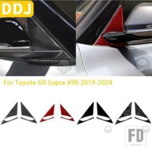 トヨタ GR スープラ A90 A91 MK5 2019-2024 アクセサリーカーボン車外装リアビューミラー柱トリムステッカー