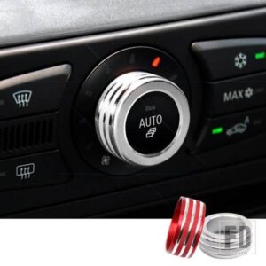 4 個空調ノブカバーカーオーディオボリュームコントロールボタンリング BMW 5 シリーズ E61 E60 530LI 523 525 2004-2007 2008-2010