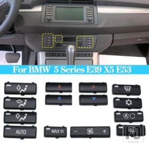 14 個カーコントロール空調スイッチボタンカバーエアコンボタン BMW E39 X5 E53 オートアクセサリー交換