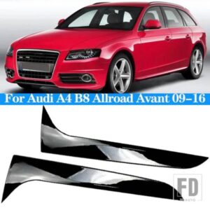 2 個グロスブラック/カーボンパターンリアウィンドウサイドスポイラーウイングアウディ A4 B8 トラベルエディションオールロードアバント 2009-2016