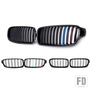 ペアグロスブラック/M スタイルカースタイリングフロントキドニーグリルグリルレーシンググリル BMW 3 シリーズ F30 F31 F35 2012-2018