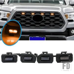 4 個スモークレンズアンバー車フロント LED グリルライトワイヤーハーネスデイタイムランニングランプ 12V HAVAL 大型犬用