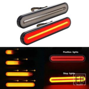 2X 3 で 1 100LED ブレーキテールライトデュアルカラー流れるウィンカーライト防水自動車 LED DRL ATV SUV トレーラートラック用