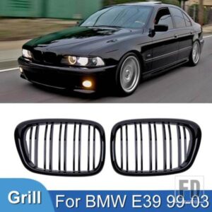 PULLECO BMW E39 5 シリーズ 525 528 グロスグリルフロントフードグリルキドニーグリルレーシンググリル 99-03 アクセサリーデュアルライン