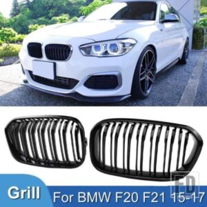 フロントバンパーグリルキドニーレーシンググリル BMW 1 シリーズ F20 F21 118I 120I 125I 116I 15-17 ダブルスラット交換グリル