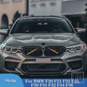2 個ストリップステッカーカバー BMW F20 F21 F22 F23 F30 F31 F32 F34 F36 1/2/3/4 シリーズフロントグリルトリムストリップスタイリング