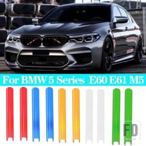 ストリップステッカーカバーフレームフロントグリルトリムストリップ BMW E60 E61 M5 520I 525I 528I 5 シリーズ 2002-2010 ABS ストリップスタイリング