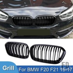 フロントバンパーグリルキドニーレーシンググリル BMW 1 シリーズ F20 F21 LCI 120I 2015-2017 ダブルスラット交換グリル