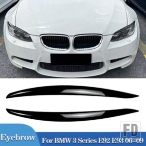 PULLECO カーボンフロントヘッドライトアイブロウまぶたランプライトアイブロウ自動 BMW 3 シリーズ E92 E93 2006-2009 アクセサリー