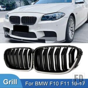 PULLECO フロントバンパーキドニーグリルグリルレーシンググリル BMW 5 シリーズ F10 F11 F18 520I 523I 525I 530I 2010-2017