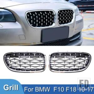 PULLECO 車フロントキドニーバンパーグリルグリルダイヤモンドスタイルレーシンググリル BMW 5 シリーズ F10 F11 F18 520 523 525 530I M5 10-17