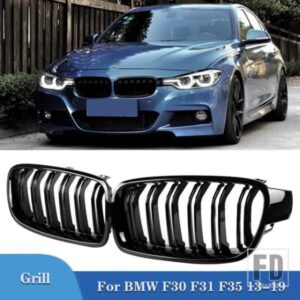 BMW 3 シリーズ F30 F31 F35 320I 325I 328 レーシンググリルアクセサリー自動フロントグリルピアノブラックデュアルラインキドニーグリル 12-19