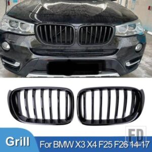 PULLECO フロントバンパーキドニーグリルレーシンググリル BMW X3 F25 X4 F26 2014-2017 のシングルスラット交換グリル