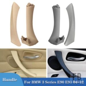 2 ピース/セットインナーハンドルインテリアドアパネルプルトリムカバー BMW 3 シリーズ E90 E91 2004-2012 オートアクセサリー