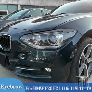 PULLECO カーボンヘッドライトアイブロウまぶたランプライトアイブロウグロスブラック BMW F20 F21 116I 118I 120I 125I 2011-2019