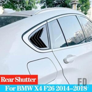 グロスブラックリアウィンドウシャッターカバートリムウィンドウルーバーサイドベントトリム ABS BMW X4 F26 2014-2018 オートアクセサリー
