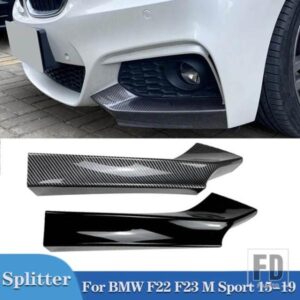 PULLECO フロントバンパーサイドスプリッターカバーリップフォグランプエアベントインテークスポイラーカナード BMW 2 シリーズ F22 F23 M スポーツ 15-19