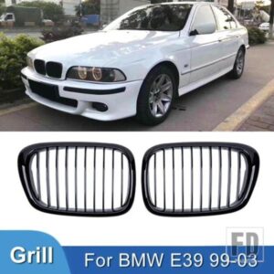 PULLECO BMW E39 5 シリーズ 525 528 グロスブラックグリルフロントフードグリルキドニーグリルレーシンググリル 99-03 自動
