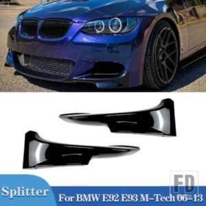 PULLECO カーボンフロントバンパーサイドスプリッターエアベント吸気アンダースポイラーカナードリップ BMW 3 シリーズ E92 E93 クーペ M-TECH