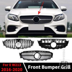 フロントバンパーグリルフードグリルメルセデス W213 C238 A238 E クラス E300 E200 E260 2016-2020 パーフェクトマッチ E63 GT ダイヤモンドスタイル