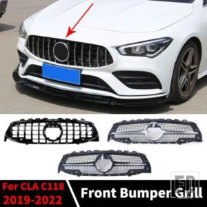 センタースポーツフロントフードグリルバンパーグリル GT ダイヤモンドメルセデス W118 C118 ベンツ CLA 2019 + 220 250 180 260 200 外装部品