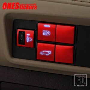 トヨタハイランダークルーガー XU70 2021-2023 カーアクセサリーヘッドライト調整ステアリングホイールフルインテリアボタントリムカバー