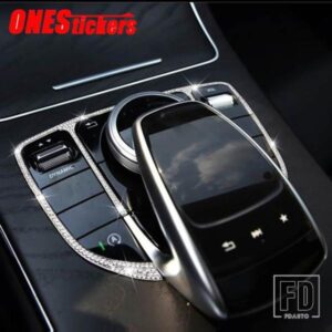 メルセデスベンツ C E GLC クラス W205 W213 X253 カーアクセサリー中央制御ギアマルチメディアマウスボタンダイヤモンドトリムカバー